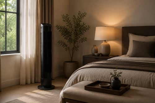 Tower Fans manufacturing and showroom reference