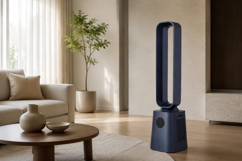 43 inch BLDC Bladeless Fan With Air Purifier illustrative application scene